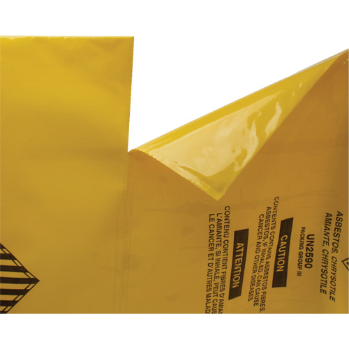 Hazardous Waste Liners, Asbestos, 40" L x 35" W, 3 mils We Share Industrial Supply