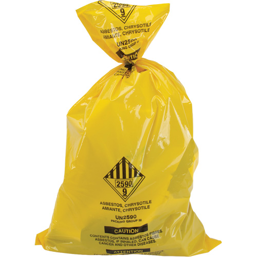 Doublures pour d&eacute;chets dangereux, Amiante, 40" lo x 26" la, 3 mils We Share Industrial Supply