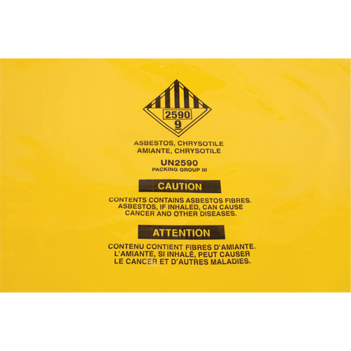 Hazardous Waste Liners, Asbestos, 40" L x 35" W, 3 mils We Share Industrial Supply