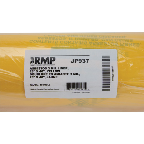Doublures pour d&eacute;chets dangereux, Amiante, 40" lo x 26" la, 3 mils We Share Industrial Supply