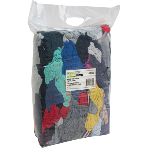 Chiffons fabriqu&eacute;s &agrave; partir de mat&eacute;riaux recycl&eacute;s, Coton, M&eacute;lange de couleurs, 10 lb We Share Industrial Supply