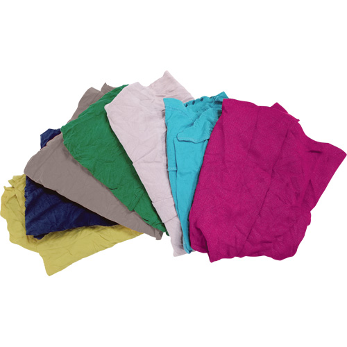 Chiffons fabriqu&eacute;s &agrave; partir de mat&eacute;riaux recycl&eacute;s, Coton, M&eacute;lange de couleurs, 10 lb We Share Industrial Supply