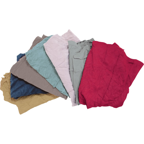 Chiffons fabriqu&eacute;s &agrave; partir de mat&eacute;riaux recycl&eacute;s, Molleton, M&eacute;lange de couleurs, 10 lb We Share Industrial Supply
