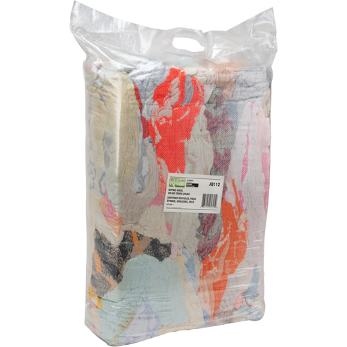 Chiffons fabriqu&eacute;s &agrave; partir de mat&eacute;riaux recycl&eacute;s, Tissu &eacute;ponge, M&eacute;lange de couleurs, 25 lb We Share Industrial Supply