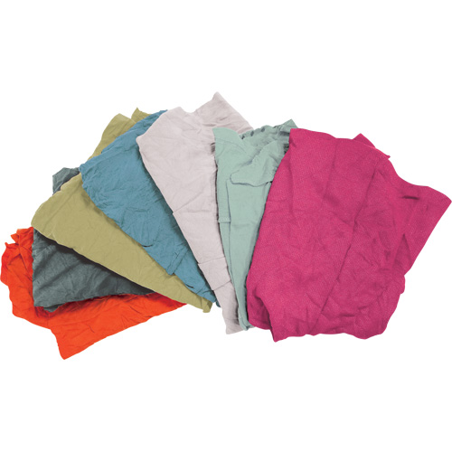 Chiffons fabriqu&eacute;s &agrave; partir de mat&eacute;riaux recycl&eacute;s, Tissu &eacute;ponge, M&eacute;lange de couleurs, 25 lb We Share Industrial Supply