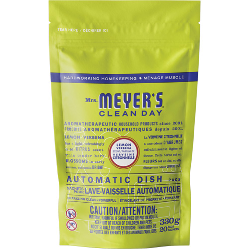 Mrs. Meyer's&reg; Clean Day Automatic Dish Pacs Detergent, Pods, 330 g, Lemon Verbena We Share Industrial Supply