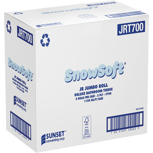 Snowsoft Deluxe Bathroom Tissue, Jumbo Roll, 2 Ply, White We Share Industrial Supply