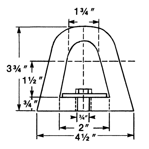 D&eacute;fenses de quai en caoutchouc refoul&eacute;, Caoutchouc, 4-1/2" la x 12" lo x 3-3/4" p We Share Industrial Supply