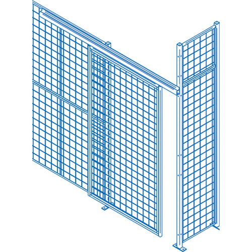 Composantes pour partitions & cloisons grillag&eacute;es - Portes coulissantes, 8' la x 10' h We Share Industrial Supply