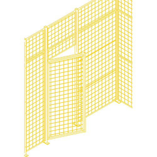 Composantes pour partitions & cloisons grillag&eacute;es - Portes battantes, 4' la x 7' h We Share Industrial Supply