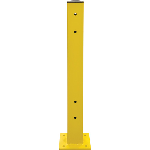 Poteau double pour barri&egrave;re de s&eacute;curit&eacute;, Acier, 5" lo x 44" h, Jaune s&eacute;curit&eacute; OSHA We Share Industrial Supply