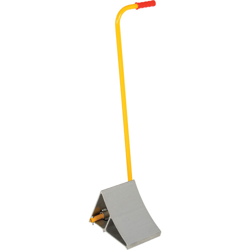 Aluminum Wheel Chock With Handle, 7" W x 11-7/8" D x 7-11/16" H We Share Industrial Supply
