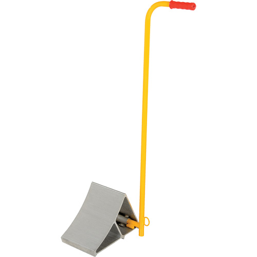 Aluminum Wheel Chock With Handle, 7" W x 11-7/8" D x 7-11/16" H We Share Industrial Supply