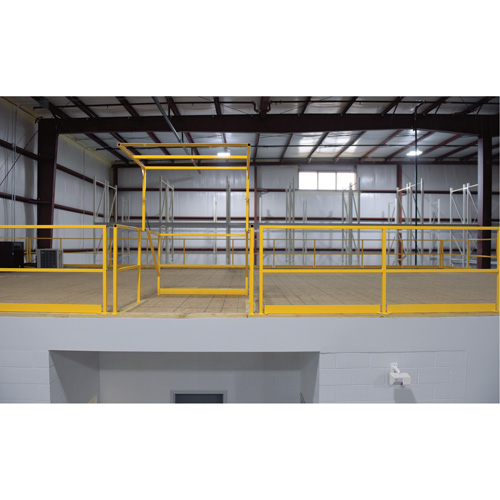 Barri&egrave;re de s&eacute;curit&eacute; pour mezzanine, 68-1/2" lo x 42" ha, 80-1/16" &eacute;lev&eacute;e, Jaune We Share Industrial Supply