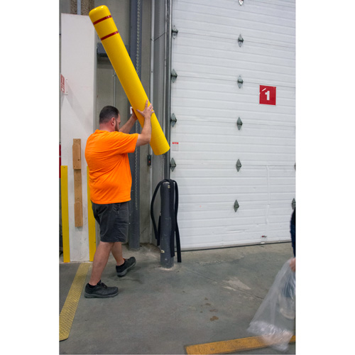 Polyethylene Bollard Cover, 6-5/8" Dia. x 60" L, Red/Yellow We Share Industrial Supply