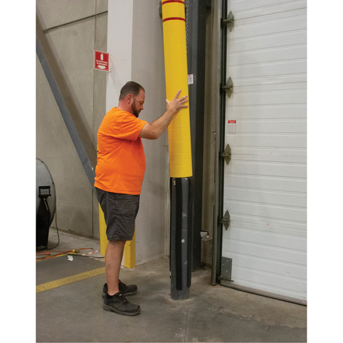 Polyethylene Bollard Cover, 6-5/8" Dia. x 60" L, Red/Yellow We Share Industrial Supply