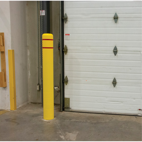 Polyethylene Bollard Cover, 6-5/8" Dia. x 60" L, Red/Yellow We Share Industrial Supply