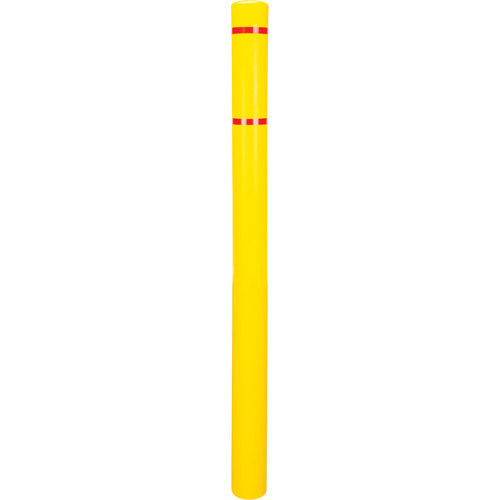 Polyethylene Bollard Cover, 4-1/2" Dia. x 64" L, Red/Yellow We Share Industrial Supply