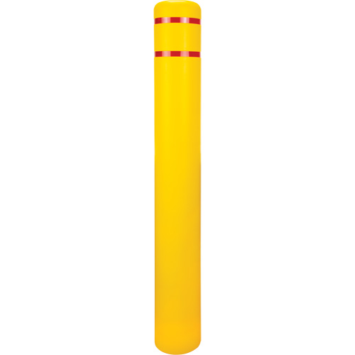Capuchon en poly&eacute;thyl&egrave;ne pour borne de protection, 6-5/8" dia. x 52" l, Rouge/Jaune We Share Industrial Supply