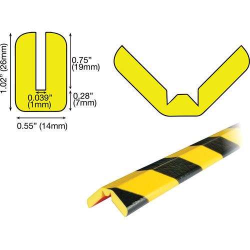 Butoir de protection de rebords mod&egrave;le W 5M, Longueur 16,42' (5 m) We Share Industrial Supply