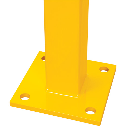 End Post for Light-Duty Guard Rails, Steel, 42" H, Safety Yellow We Share Industrial Supply