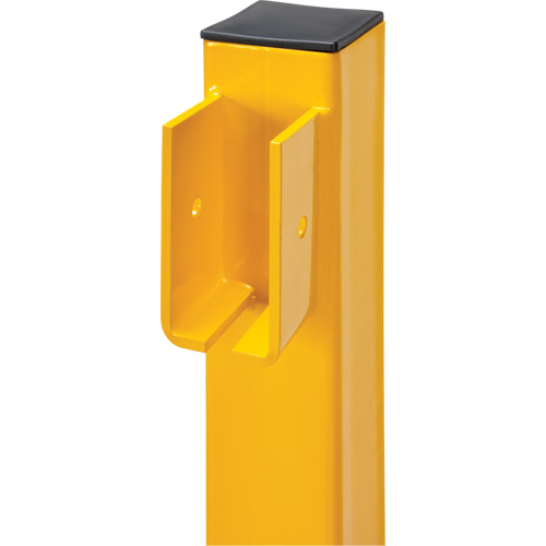 End Post for Light-Duty Guard Rails, Steel, 42" H, Safety Yellow We Share Industrial Supply