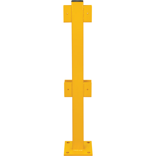 In-Line Post for Light-Duty Guard Rails, Steel, 42" H, Safety Yellow We Share Industrial Supply
