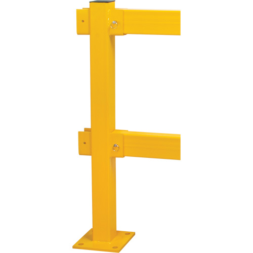 In-Line Post for Light-Duty Guard Rails, Steel, 42" H, Safety Yellow We Share Industrial Supply