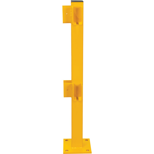 Corner Post for Light-Duty Guard Rails, Steel, 42" H, Safety Yellow We Share Industrial Supply