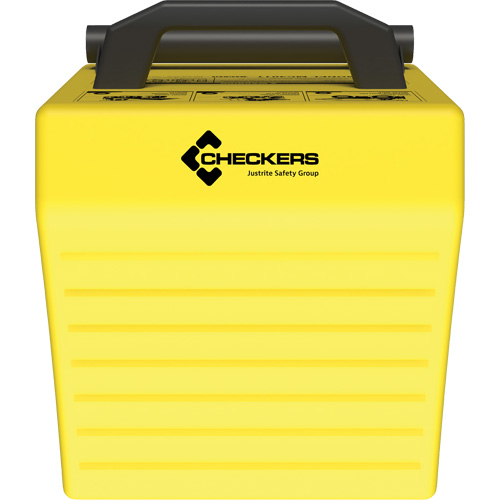 Checkers Safety Heavy-Duty Ultra Class Mining Wheel Chock, HDPE, Yellow, 14-1/2" W x 17-1/2" D x 16" H We Share Industrial Supply