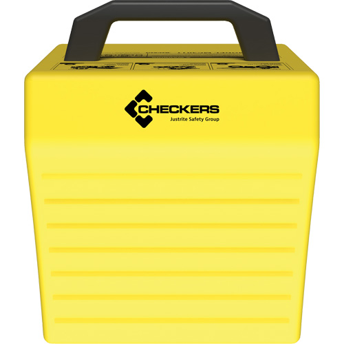 Cale de roue ultra-robuste pour l'exploitation mini&egrave;re Checkers Safety sans support, PEHD, Jaune, 14-1/2" la x 17-1/2" p x 16" h We Share Industrial Supply