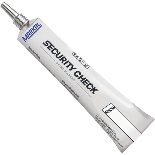 Marqueur de peinture de contr&ocirc;le de s&eacute;curit&eacute;, 1,7 oz, Tube, Blanc We Share Industrial Supply