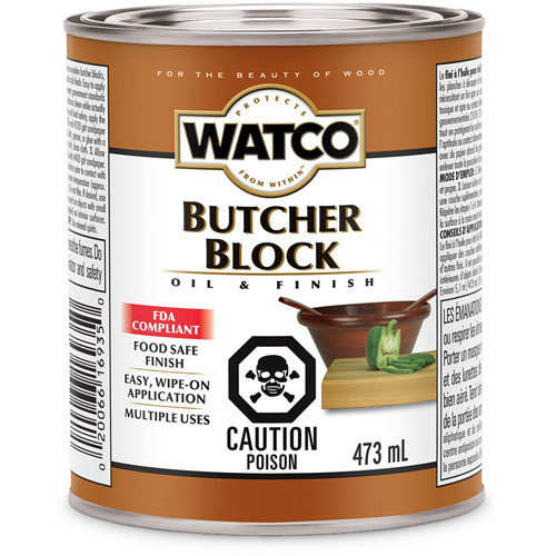 Watco&reg; Butcher Block Oil & Finish, 473 ml, Clear, Transparent We Share Industrial Supply