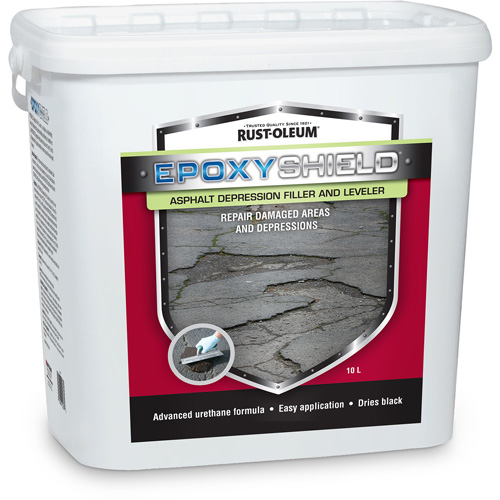 Mat&eacute;riau de remplissage de d&eacute;pression et de nivellement pour asphalte EpoxyShield, Seau, Noir We Share Industrial Supply