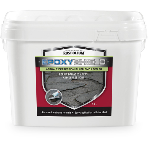 Mat&eacute;riau de remplissage de d&eacute;pression et de nivellement pour asphalte EpoxyShield, Seau, Noir We Share Industrial Supply