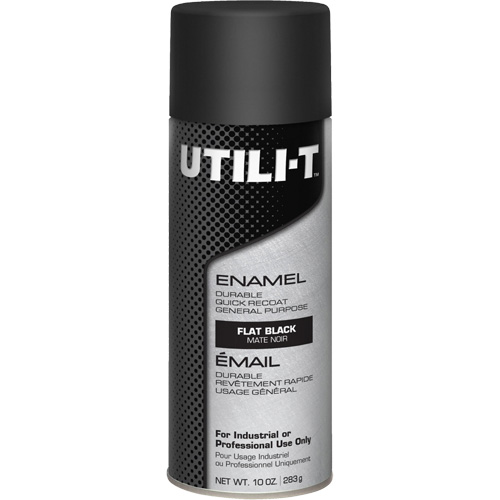 Peinture-&eacute;mail en a&eacute;rosol polyvalent UTILI-T, Noir, Plat, 10 oz/283 g, Canette a&eacute;rosol We Share Industrial Supply