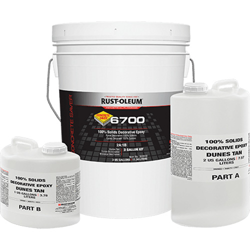 6700 100% Solids Decorative Epoxy, 3 gal., Epoxy-Based, High-Gloss, Beige We Share Industrial Supply