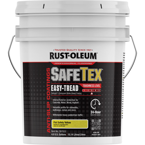 SafeTex&reg; Easy-Tread Acrylic Coating, 4 gal., Water-Based, Flat/Textured, Yellow We Share Industrial Supply