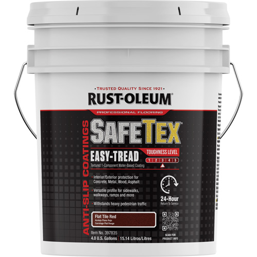 Rev&ecirc;tement d'acrylique SafeTex Easy-Tread, 4 gal., &agrave; l'eau, Fini mat profond/Textur&eacute;, Rouge We Share Industrial Supply