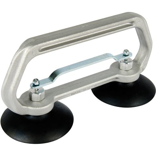 Vacuum Cups - Heavy-Duty Double Cup, 50 lbs. Capacity, 4", Pull-bar, 10" Handle Length We Share Industrial Supply