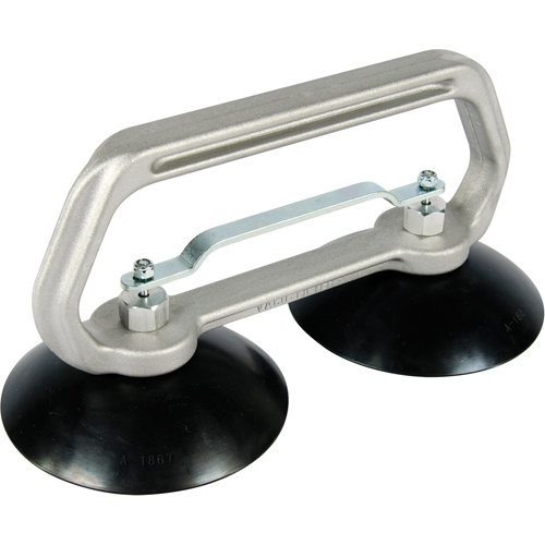 Appareils &agrave; ventouses - Ventouse double industrielle, 75 lb Capacit&eacute;, 5", Barre &agrave; tirer, 10" Longueur de la manche We Share Industrial Supply