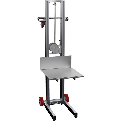 Platform Lift Stacker, Hand Winch Operated, 400 lbs. Capacity, 58" Max Lift We Share Industrial Supply