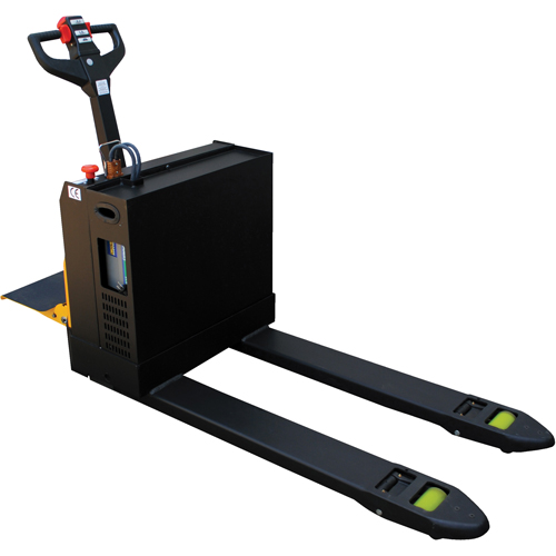 Fully Powered Electric Pallet Truck With  Stand-On Platform, 4500 lbs. Cap., 48" L x 30.25" W We Share Industrial Supply