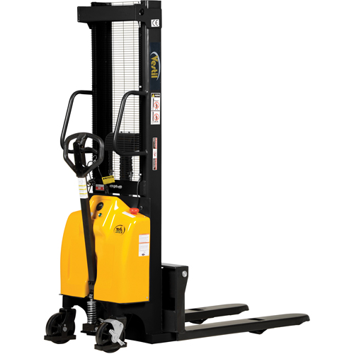 Fork Lift Stacker, Electric Operated, 2000 lbs. Capacity, 98" Max Lift We Share Industrial Supply