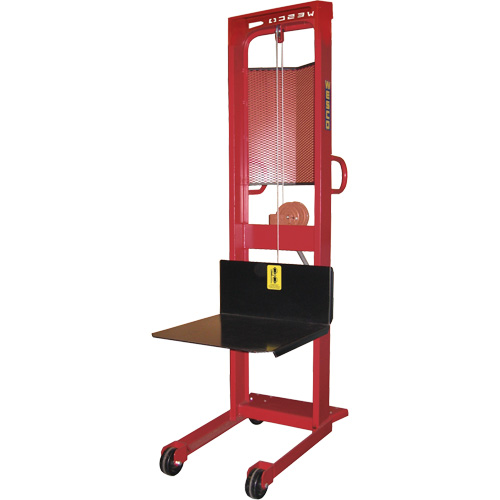 Winch Stacker, Hand Winch Operated, 1000 lbs. Capacity, 70" Max Lift We Share Industrial Supply