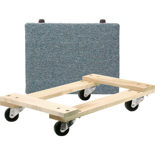 Chariots en bois franc - usage moyen, Roues en Polyol&eacute;fine, Capacit&eacute; de 900 lb, 18" la x 24" p x 7" h We Share Industrial Supply