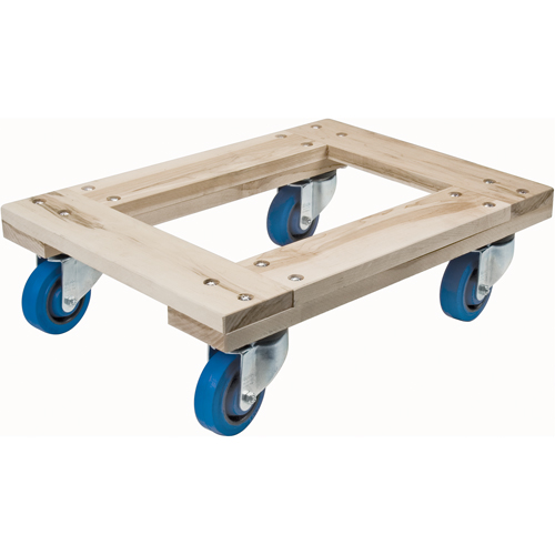 Wood Dollies - Heavy-Duty, Rubber Wheels, 1400 lbs. Capacity, 18" W x 24" D x 7" H We Share Industrial Supply