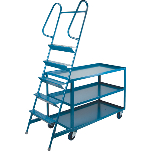 Stock Picking Carts, Steel, 24" W x 64" D, 3 Shelves, 1200 lbs. Capacity We Share Industrial Supply
