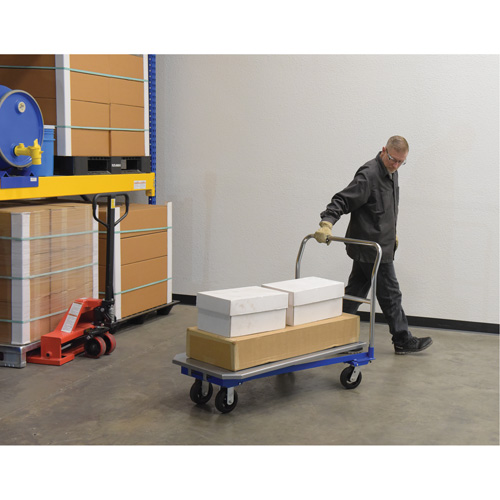 Platform Cart, 48" L x 24" W, 1500 lbs. Capacity, Mold-on Rubber Casters We Share Industrial Supply