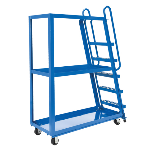 Stock Picking Cart, Steel, 21-7/8" W x 56-1/8" D, 3 Shelves, 1000 lbs. Capacity We Share Industrial Supply